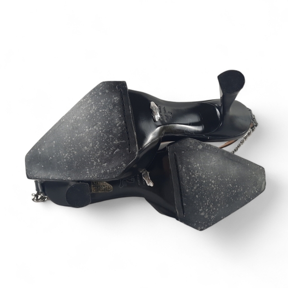 LUCCIA TACCI Handmade Chisel Toe Japanese Platform Chain Anklet Pumps Heels 6 - Picture 14 of 15